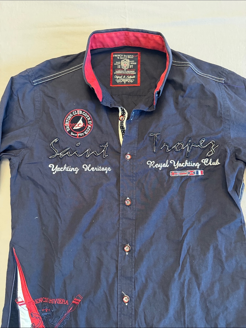 Saint Tropez Royal Yachting Club Navy Button-Up Shirt